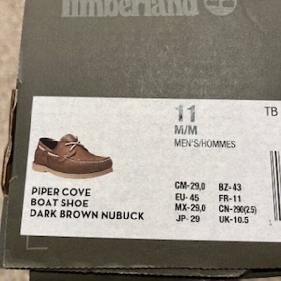 Size: 11M Leather Piper Cove Boat Shoes . Timberland Retail $164.99 . New in Box
